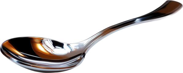 Close-up of a Polished Metal Spoon