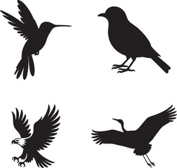 Obraz premium Set Of bird Silhouette Vector Art Design