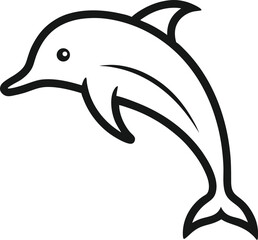 dolphin outline icon on transparent 