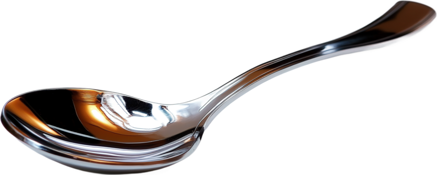 Close-up of a Polished Metal Spoon
