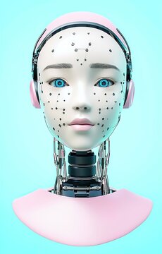 3D rendering artificial intelligence AI research of robot and cyborg development for future of people 