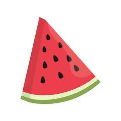 Slice of watermelon. Summer fruits. Vector illustration isolated on white background, flat style.