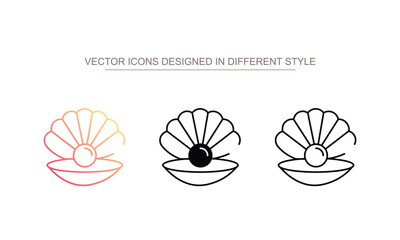 Pearl Shell icon design with white background stock illustration