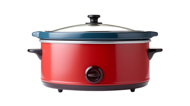 Vibrant Red Slow Cooker Perfect for Delicious Meals Easy Kitchen Appliance Cooking Pot
