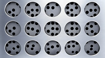 Metallic panel with circular perforated design