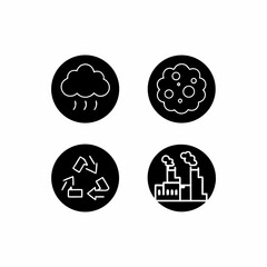 creative details Outline silhouette Pollution flat icons pack vector illustration 