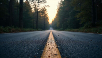 Obraz premium road in the sunset