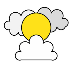sunny cloud icon vector symbol of weather illustration