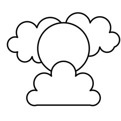 sunny cloud icon vector symbol of weather illustration