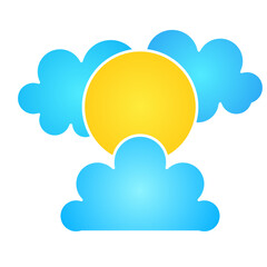 sunny cloud icon vector symbol of weather illustration
