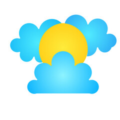 sunny cloud icon vector symbol of weather illustration