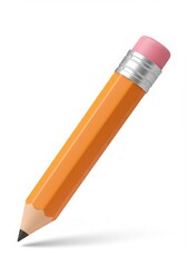 Pencil with Pink Eraser Isolated on White Background