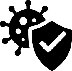 Virus protection shield graphic showing safety and security
