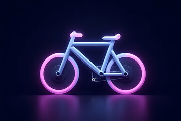 Fototapeta premium Neon bicycle showcase urban studio digital art futuristic side view creative design