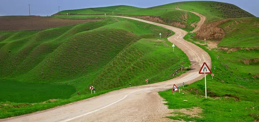 Poster landscape with green hills