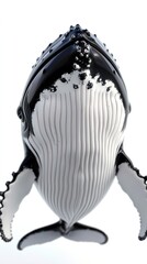 3d rendered humpback whale isolated on white 