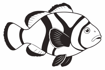 clownfish sihouette black vector