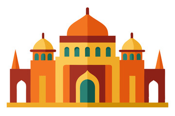 taj mahal vector illustration, mosque symbol