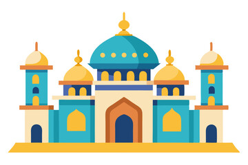 taj mahal vector illustration, mosque symbol