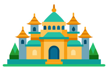 taj mahal vector illustration, mosque symbol