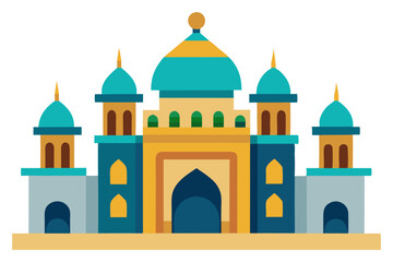 taj mahal vector illustration, mosque symbol