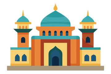 taj mahal vector illustration, mosque symbol