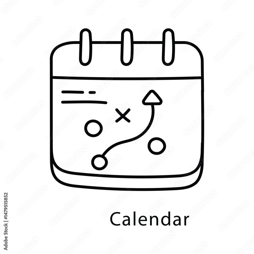Poster Calendar Vector Outline Style Icon. Eps 10 file