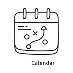 Calendar Vector Outline Style Icon. Eps 10 file