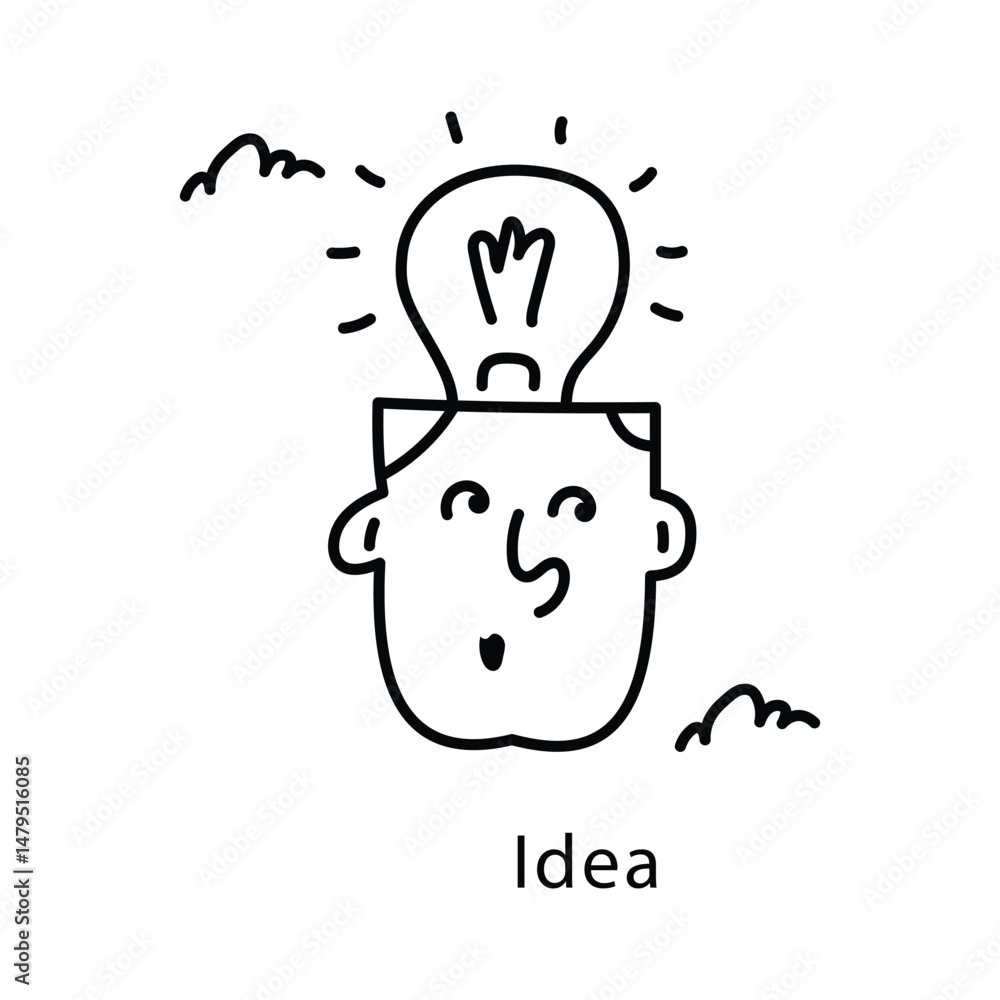 Poster idea vector outline style icon. eps 10 file