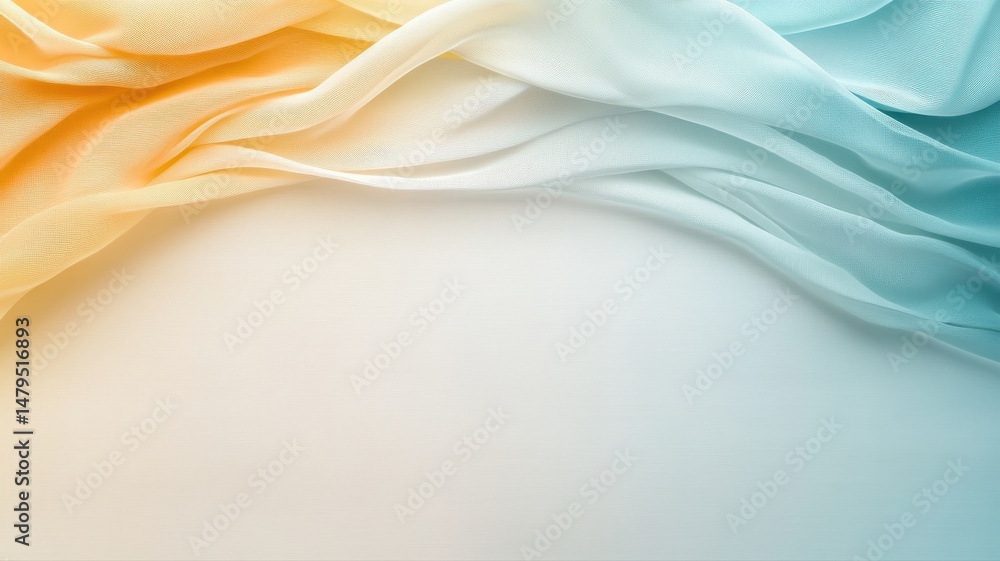Poster abstract flowing fabric background with gradient orange and blue colors abstract background fabric