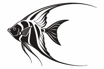 angelfish sihouette black vector