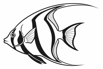 angelfish sihouette black vector