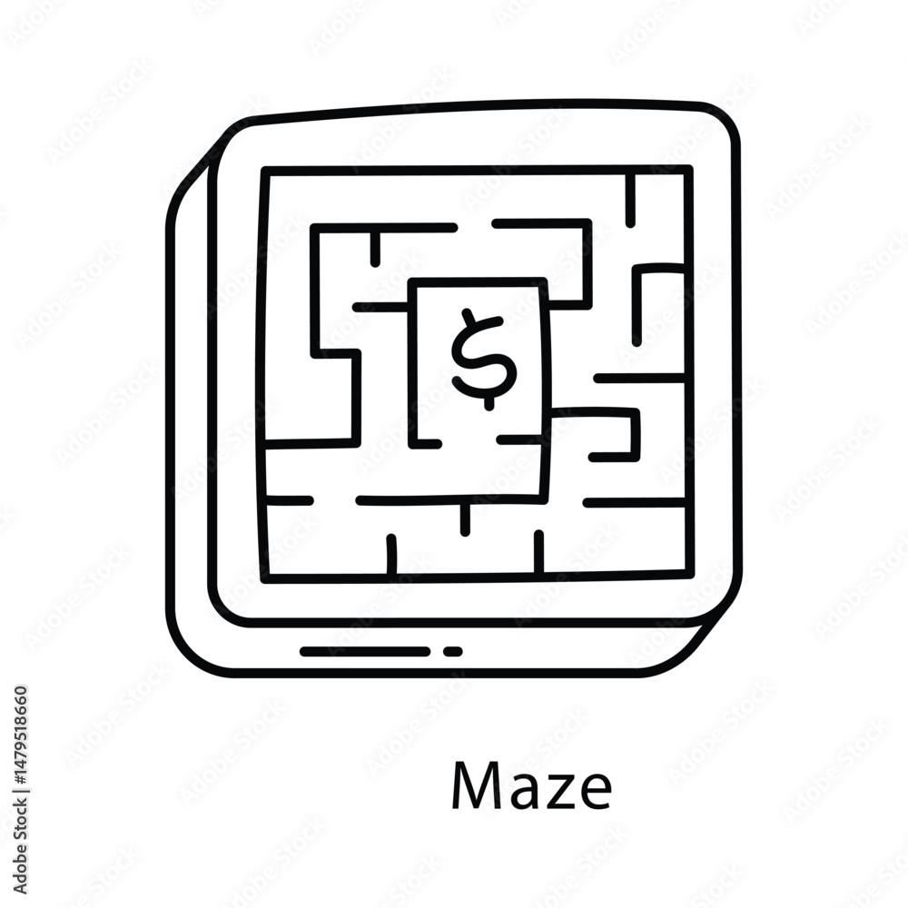 Poster maze vector outline style icon. eps 10 file