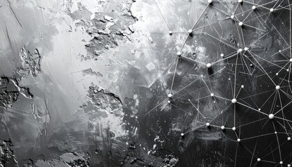 Exploring abstract digital connections virtual space graphic design monochrome texture close-up view innovation concepts