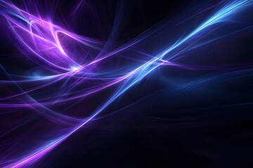 Fototapeta premium Abstract purple and blue light trails create a dynamic and futuristic visual design