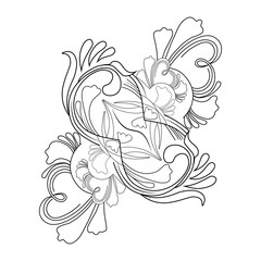  An illustration of a vectors different type of  flowers in continuous line art drawing style.