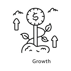 Growth Vector Outline Style Icon. Eps 10 file