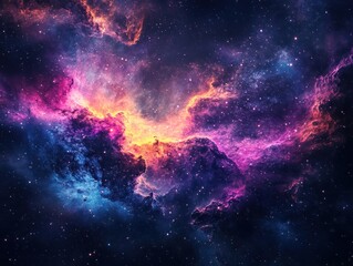 Colorful nebula in deep space