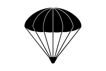 parachute silhouette vector illustration, parachute black symbol