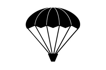 parachute silhouette vector illustration, parachute black symbol