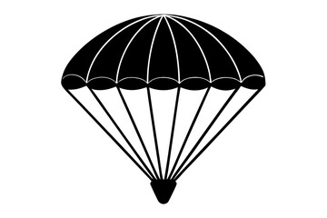 parachute silhouette vector illustration, parachute black symbol