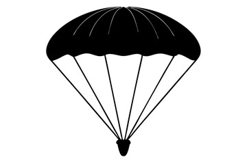 parachute silhouette vector illustration, parachute black symbol