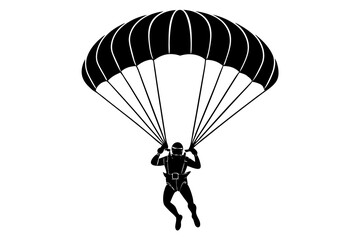 parachute silhouette vector illustration, parachute black symbol