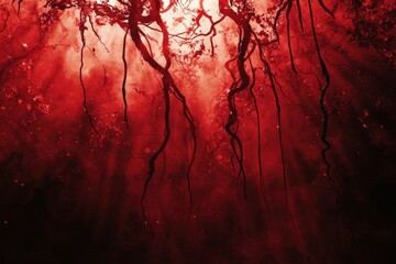 Obraz premium Red forest canopy