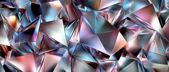 Abstract iridescent geometric shapes