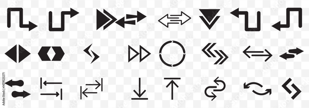 Aufkleber arrow icon. mega set of vector arrows. set of arrows, arrows different. arrow icon. vector illustrat