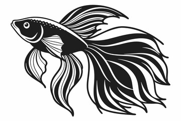 betta sihouette black vector