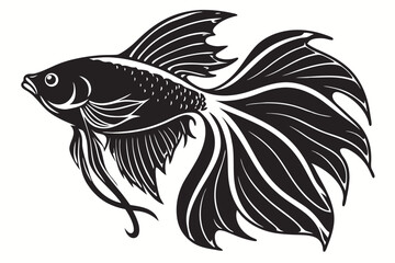 betta sihouette black vector