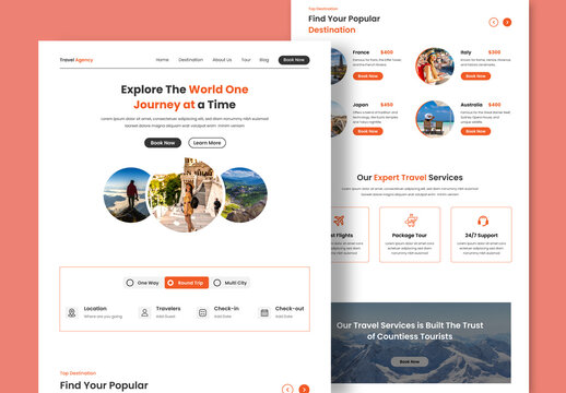 Travel Landing Page Design