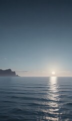 Peaceful light blue gradient fading into darker hues, ethereal ocean feel , ocean, nature